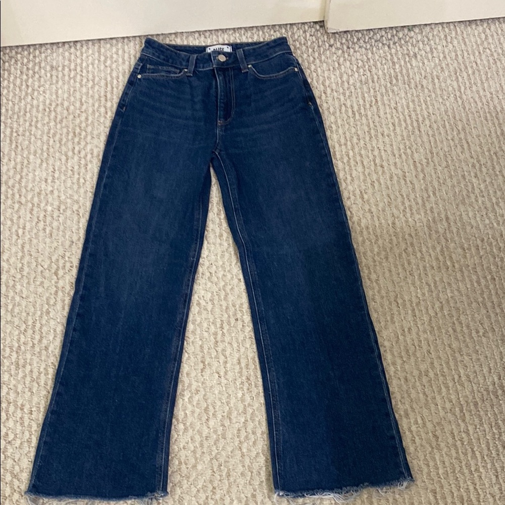 PAIGE Leenah Dark Blue Wide Leg Jeans 24